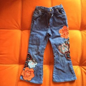 Girls corduroy flower pants size 4T